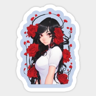 Rose Girl Sticker